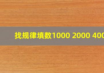 找规律填数1000 2000 4000